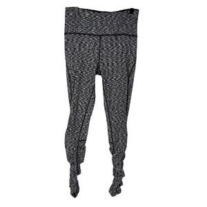 Lululemon Ready To Rulu Ruched Leggings Black Space Dye Womens Size‎ 8 Yoga